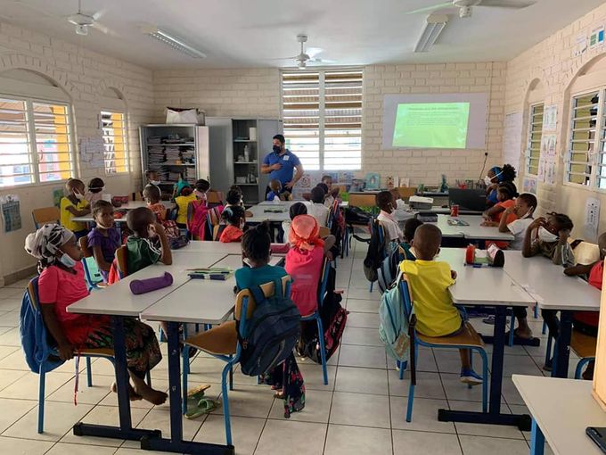 Lundi 11 janvier 2021 - Atelier de sensibilisation avec des élèves de l'école primaire de Kaweni Village